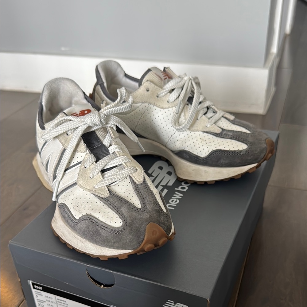 New Balance White and Gray Athletic Shoes